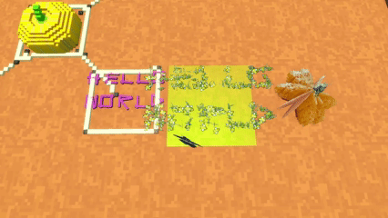 Spaghetti Spell bees spelling out 'Hello World'